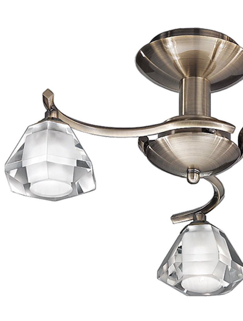 Brick Lane Crystal 3lt Flush Ceiling Light Antique Bronze – from Amos Lighting + Home