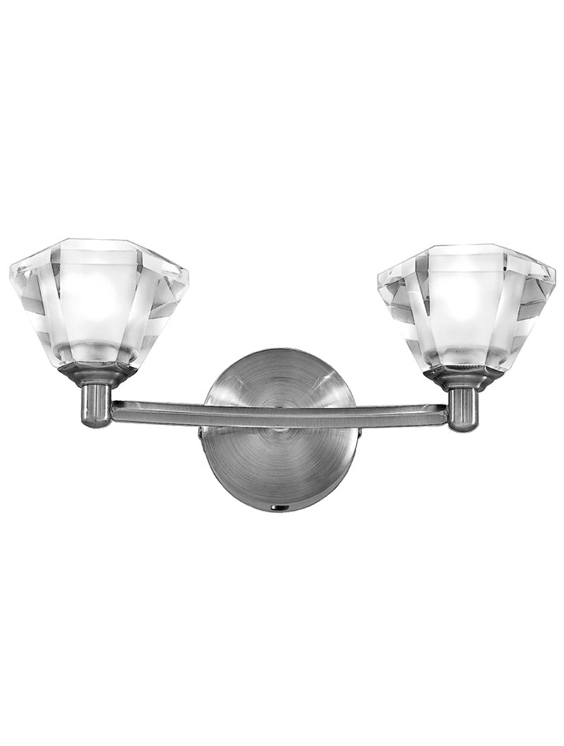 Brick Lane Crystal Wall Light Satin Nickel – from Amos Lighting + Home