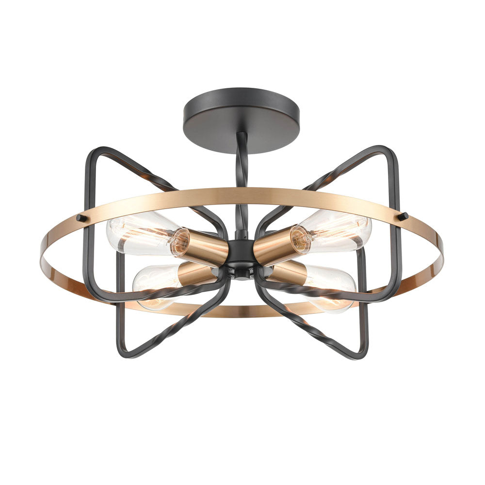 Brick Lane Dunstan Chandelier Dark Bronze and Brushed Brass – from Amos Lighting + Home