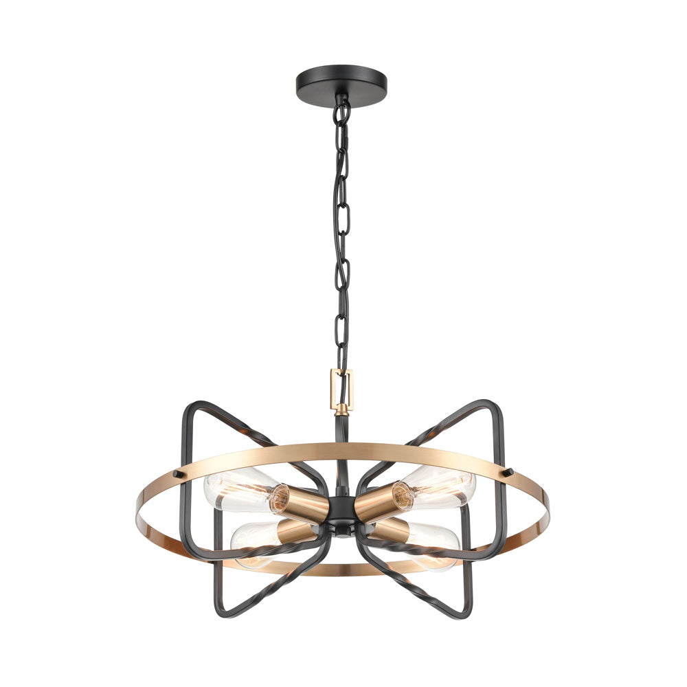 Brick Lane Dunstan Chandelier Dark Bronze and Brushed Brass – from Amos Lighting + Home