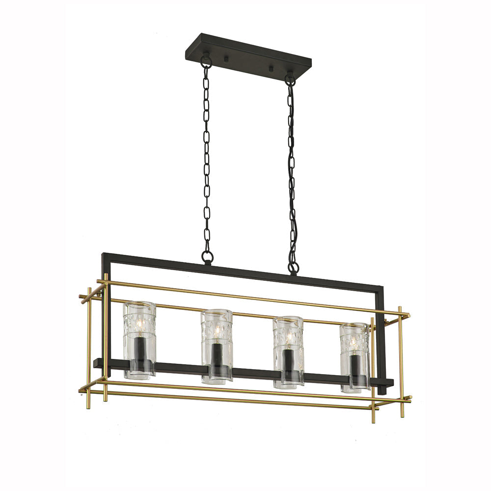 Brick Lane Egbert 4 Light Pendant Bar Black and Gold – from Amos Lighting + Home