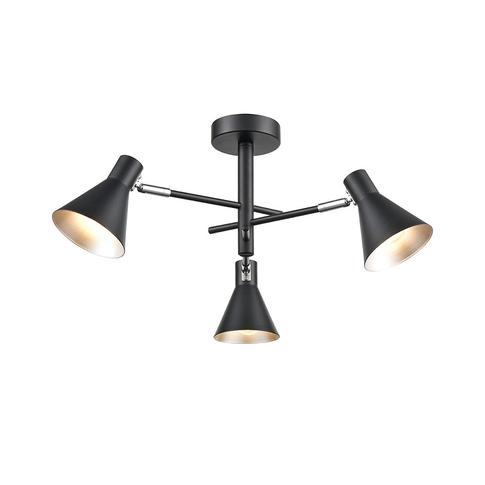 Brick Lane Eugenia 3 Light Adjustable Spotlight Black and Silver – from Amos Lighting + Home