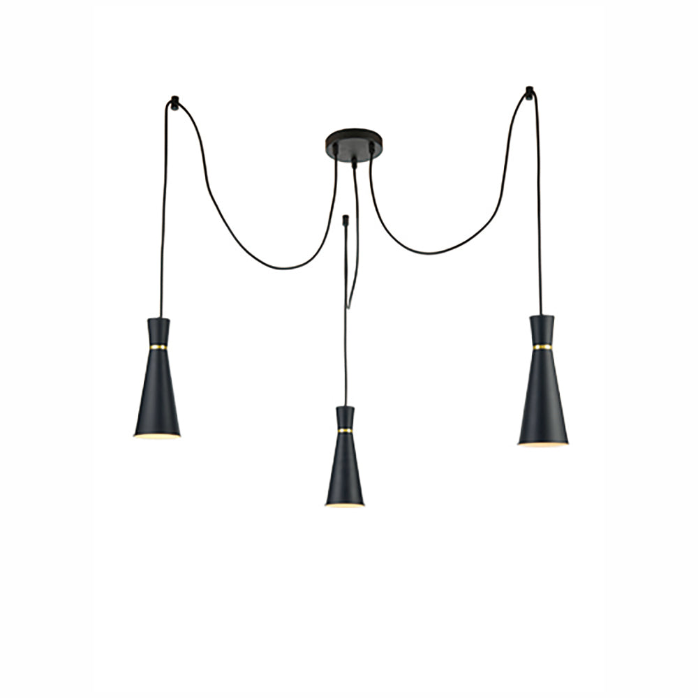 Brick Lane Gladstone 3 Light Cluster Pendant Satin Black – from Amos Lighting + Home