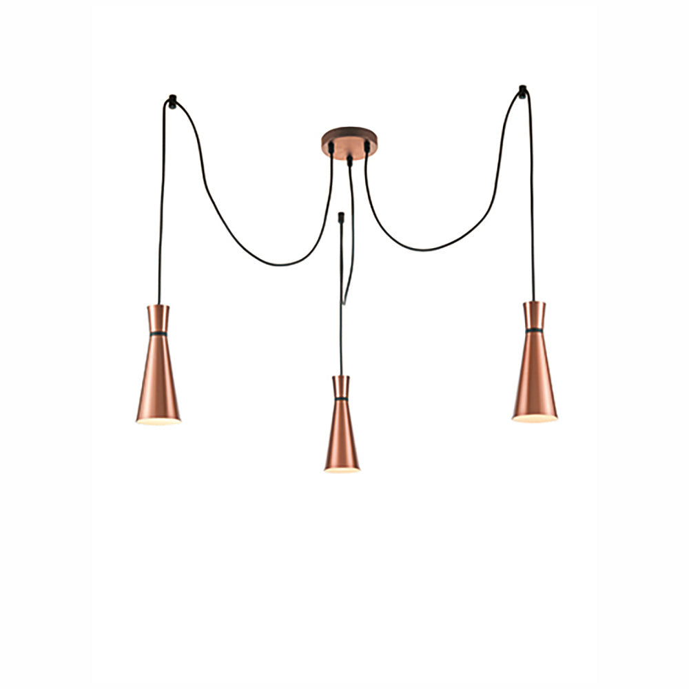 Brick Lane Gladstone 3 Light Cluster Pendant Satin Copper – from Amos Lighting + Home