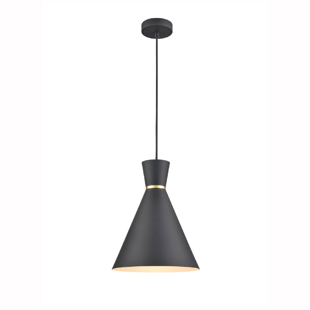 Brick Lane Gladstone Conical Pendant Satin Black – from Amos Lighting + Home