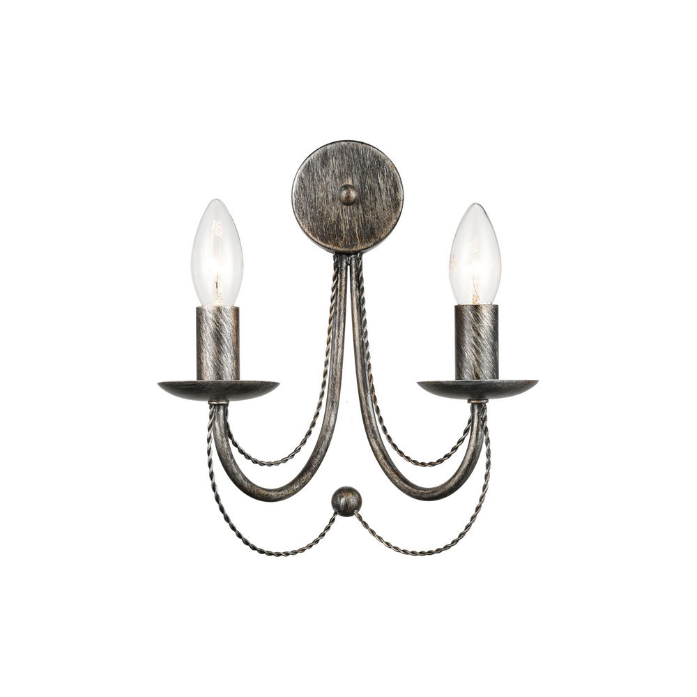 Brick Lane Handel Wall Light Brushed Silver Ironwork – from Amos Lighting + Home