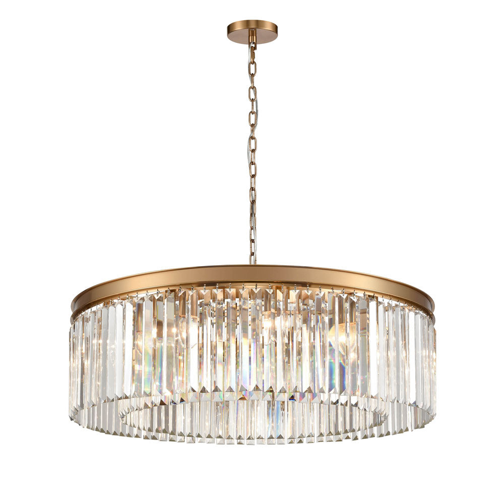 Brick Lane Highclere Brushed Brass Chandelier 10 Light – from Amos Lighting + Home