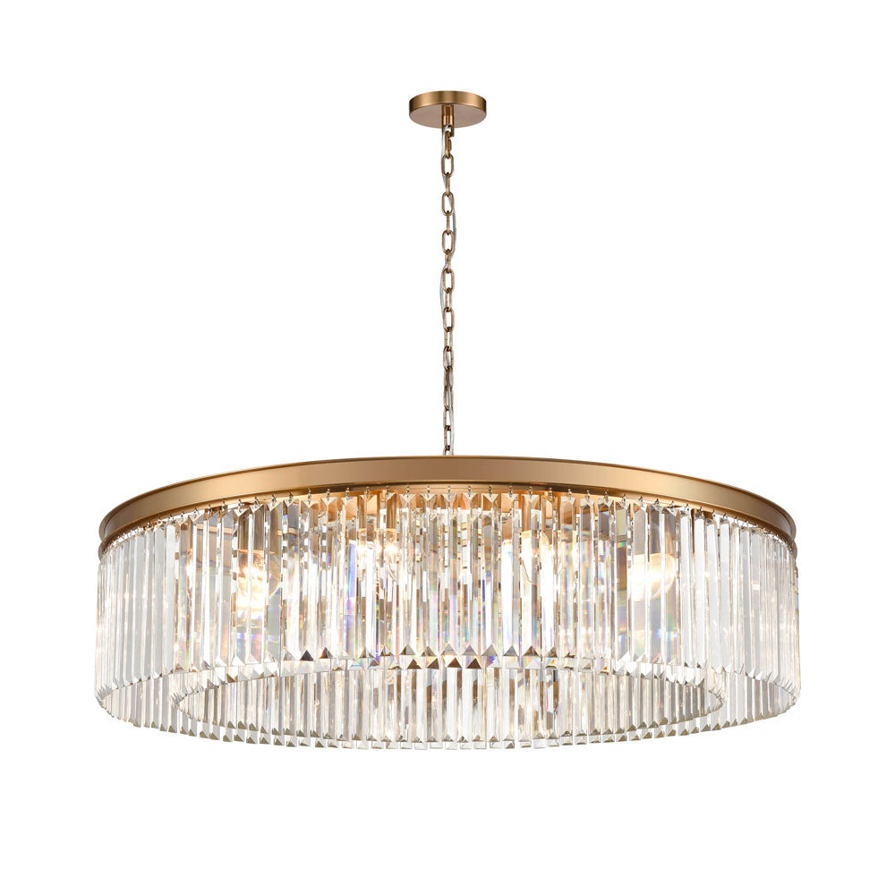 Brick Lane Highclere Brushed Brass Chandelier 12 Light – from Amos Lighting + Home