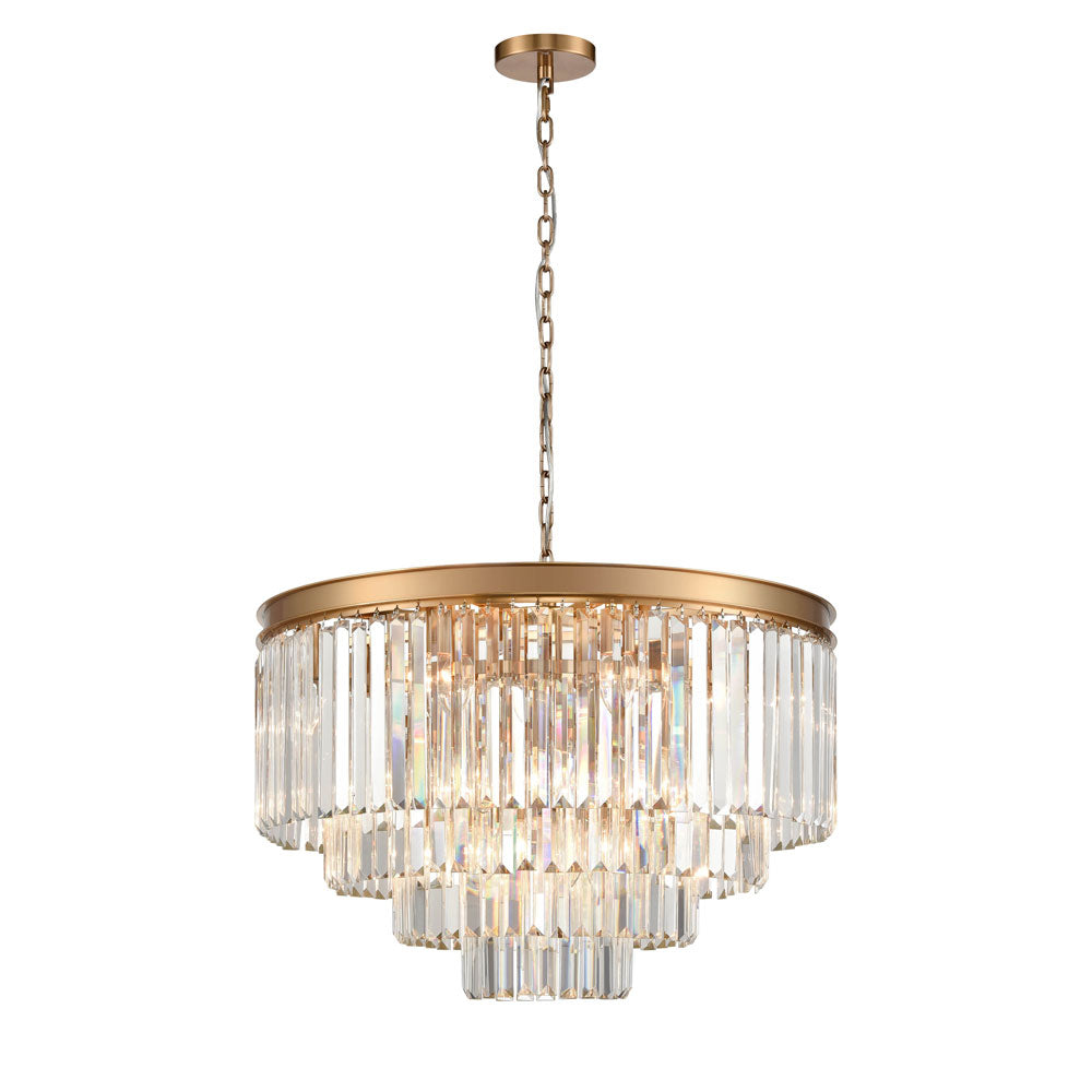 Brick Lane Highclere Brushed Brass Chandelier 20 Light – from Amos Lighting + Home