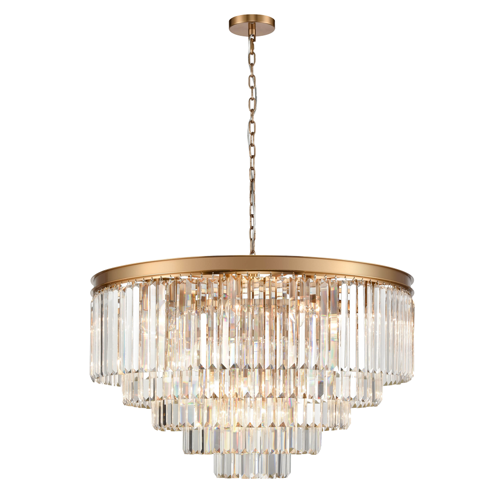 Brick Lane Highclere Brushed Brass Chandelier 27 Light – from Amos Lighting + Home