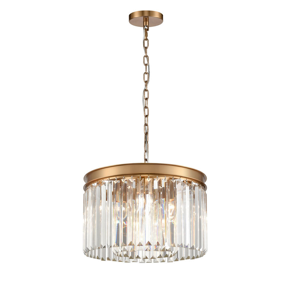 Brick Lane Highclere Brushed Brass Chandelier 5 Light – from Amos Lighting + Home