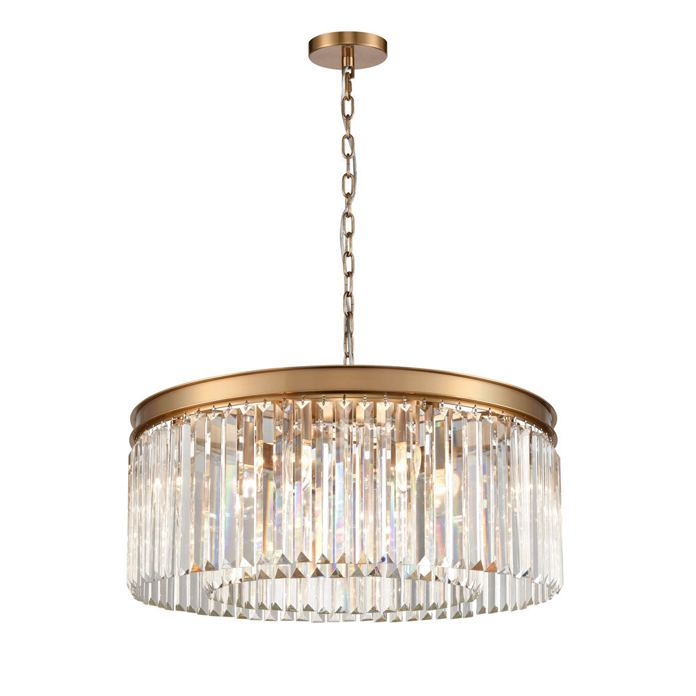Brick Lane Highclere Brushed Brass Chandelier 8 Light – from Amos Lighting + Home