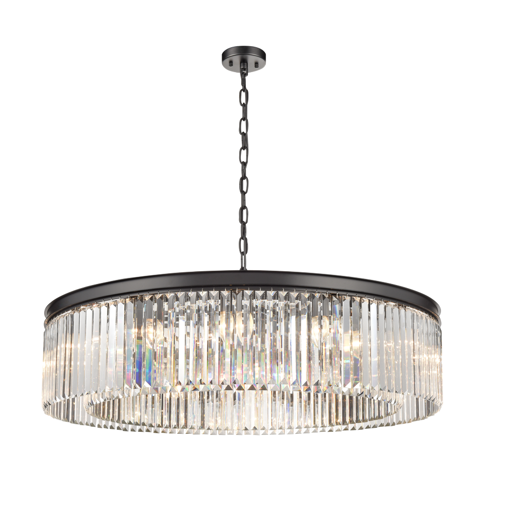 Brick Lane Highclere Matt Black Chandelier 12 Light – from Amos Lighting + Home