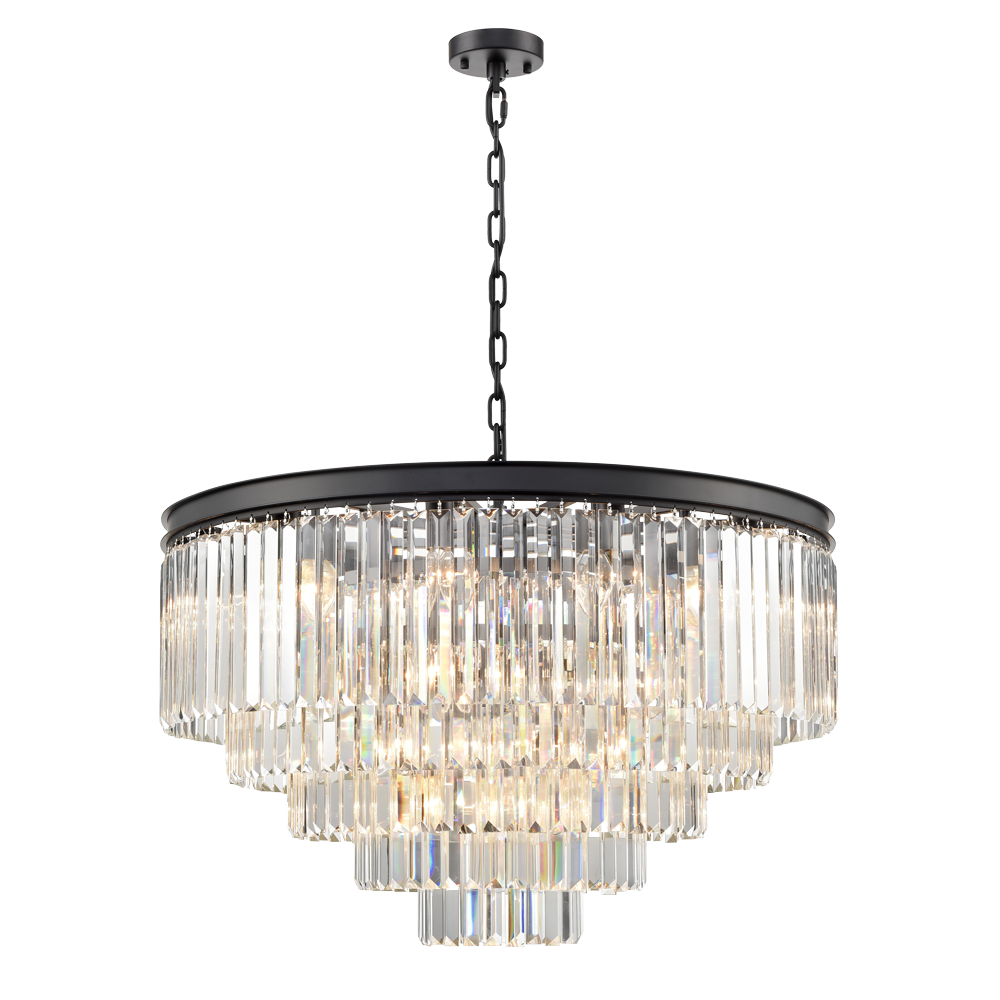 Brick Lane Highclere Matt Black Chandelier 27 Light – from Amos Lighting + Home
