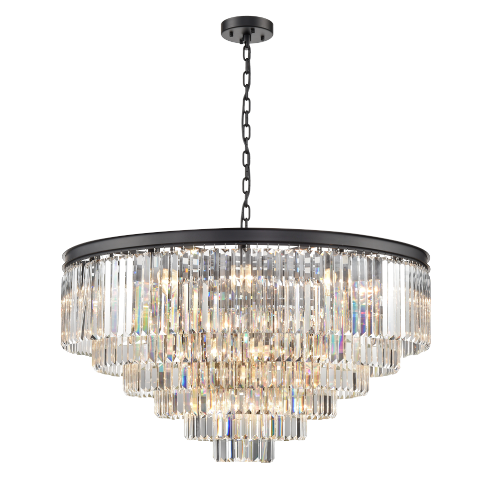 Brick Lane Highclere Matt Black Chandelier 30 Light – from Amos Lighting + Home