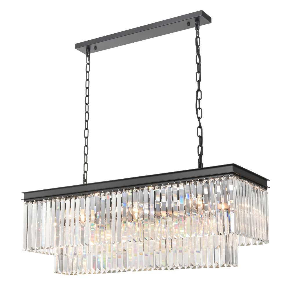 Brick Lane Highclere Matt Black Chandelier Bar Pendant Light – from Amos Lighting + Home