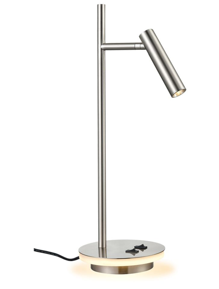 Brick Lane Illuminated Base LED Desk Lamp Nickel – from Amos Lighting + Home