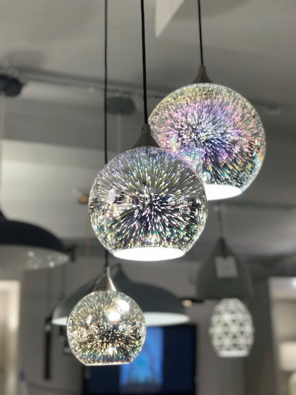 Brick Lane Illusion Multi Coloured Pendant Polished Chrome – from Amos Lighting + Home