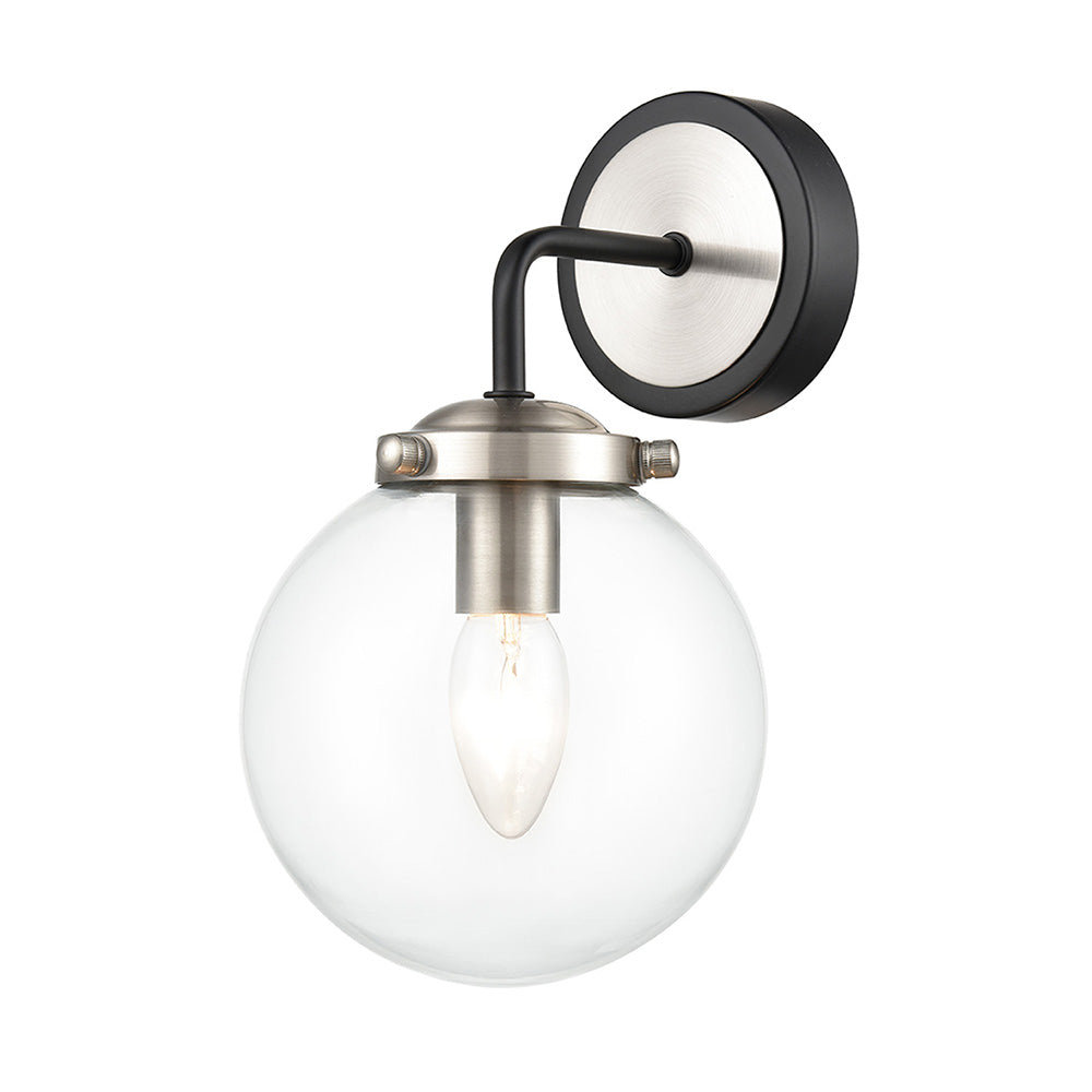 Brick Lane Jude Wall Light Matt Black and Glass – from Amos Lighting + Home