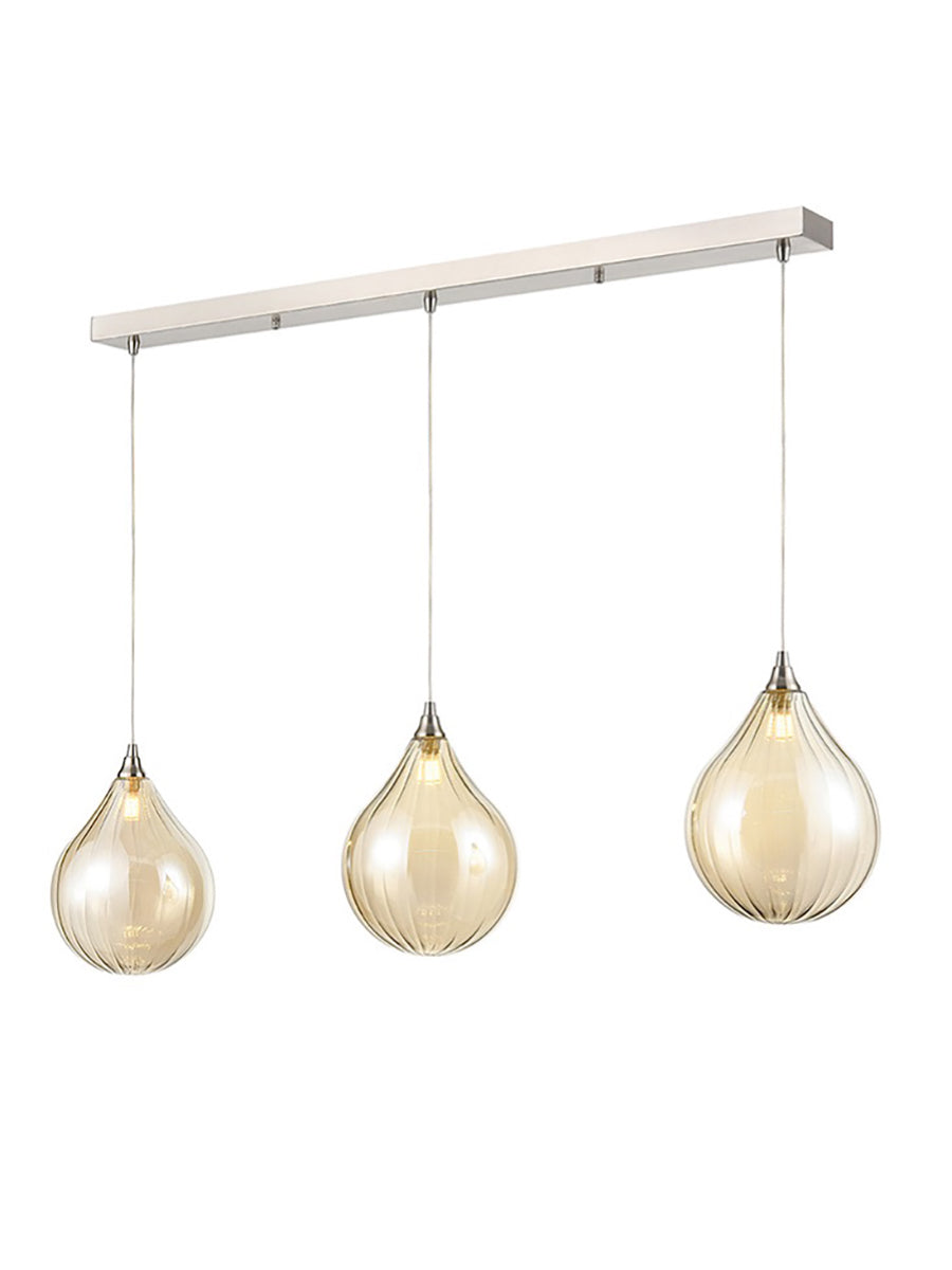 Brick Lane Katy 3 Bar Pendant Copper, Smoke, Amber or Clear – from Amos Lighting + Home