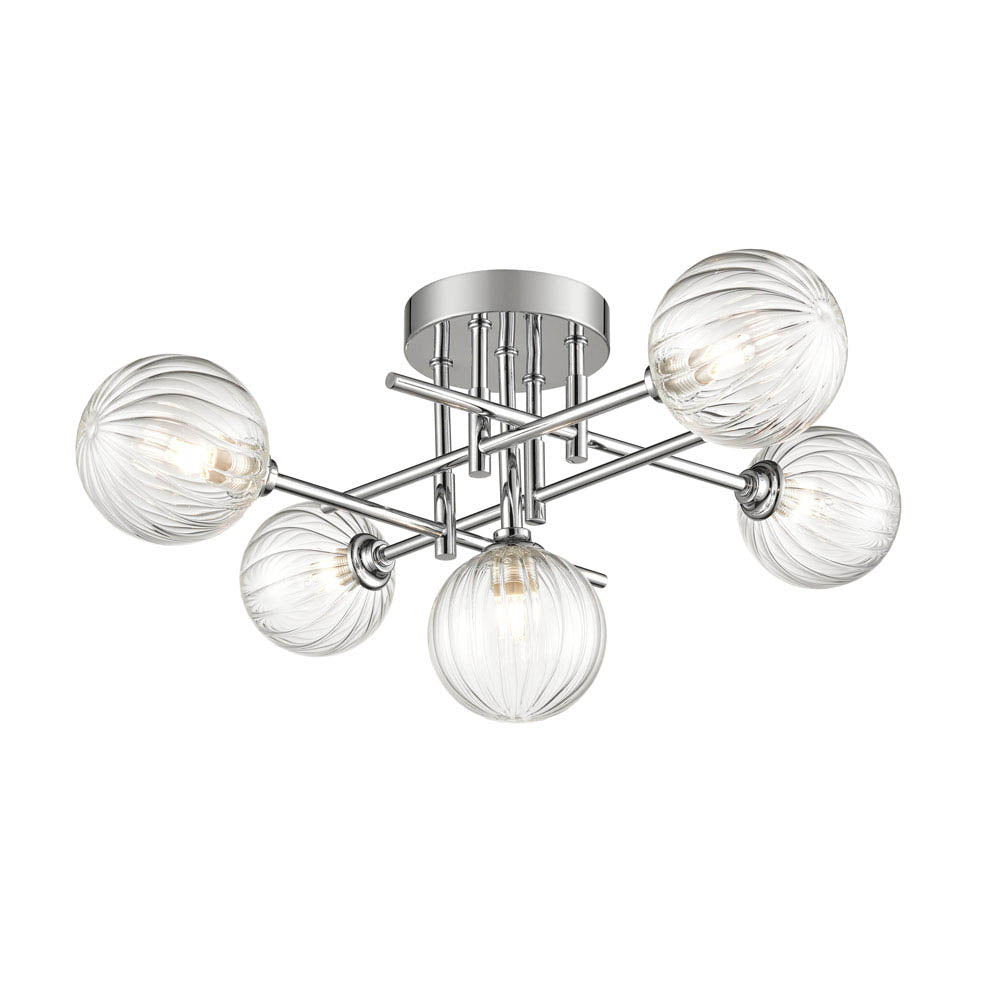 Brick Lane Kingsway Bathroom 5lt Ceiling Light Chrome and Glass – from Amos Lighting + Home