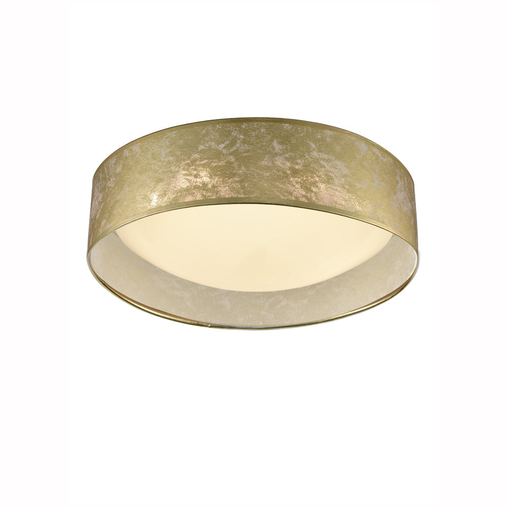 Brick Lane Montpelier Drum Ceiling Light Gold Leaf Effect – from Amos Lighting + Home