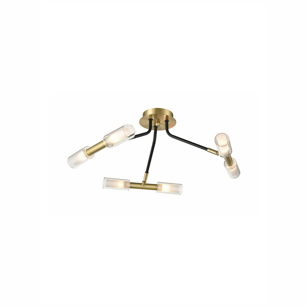 Brick Lane Spencer 6 Ceiling Light Black and Bronze – from Amos Lighting + Home