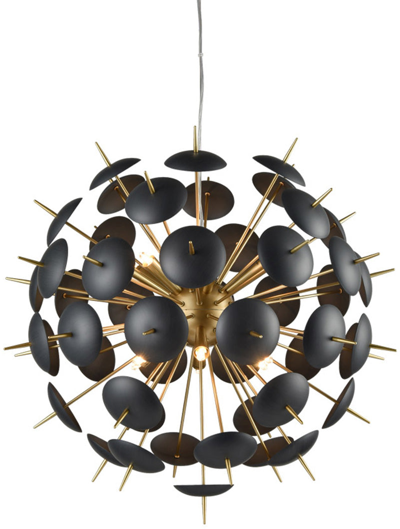 Brick Lane Sphere 12 Chandelier Light Black and Gold – from Amos Lighting + Home