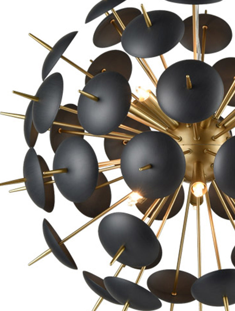 Brick Lane Sphere 12 Chandelier Light Black and Gold – from Amos Lighting + Home