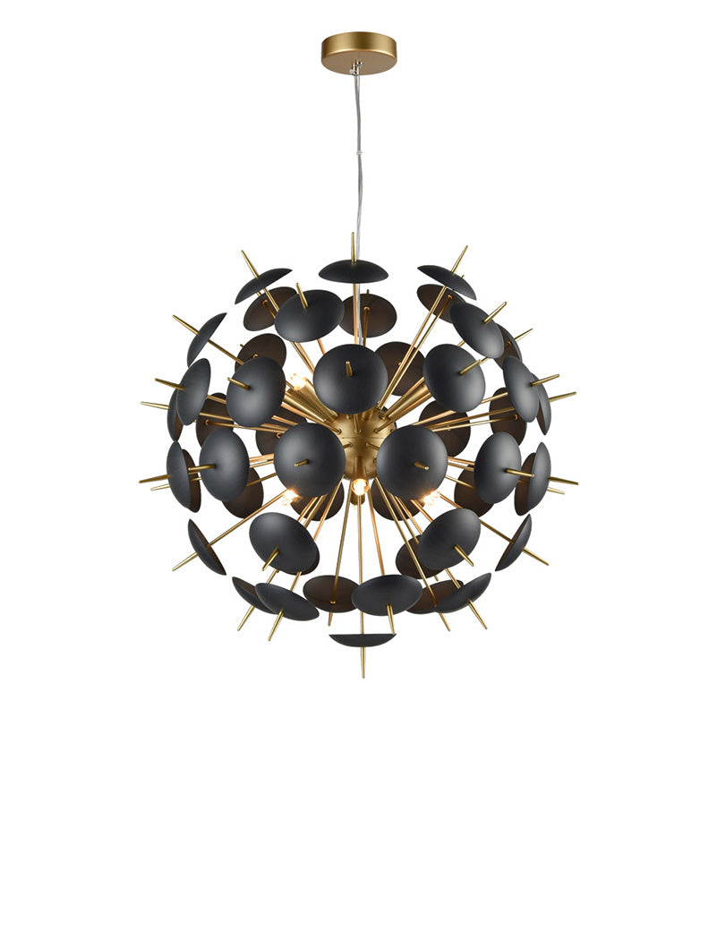 Brick Lane Sphere 12 Chandelier Light Black and Gold – from Amos Lighting + Home