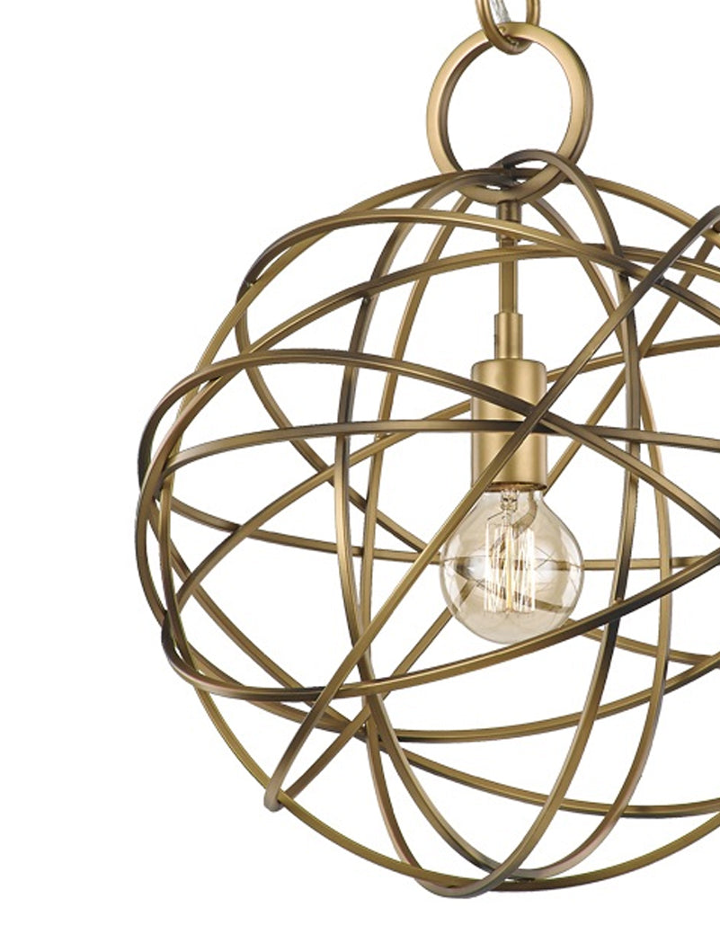 Brick Lane Sphere Single Ironwork Pendant Old Gold – from Amos Lighting + Home