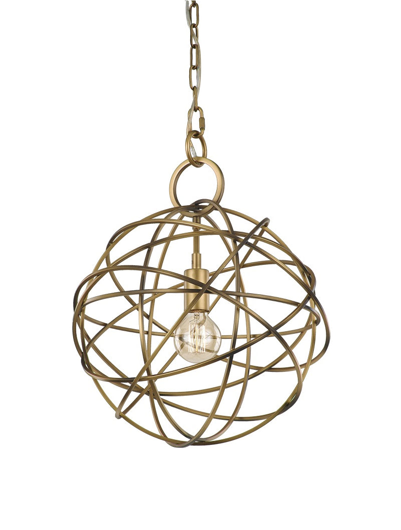Brick Lane Sphere Single Ironwork Pendant Old Gold – from Amos Lighting + Home