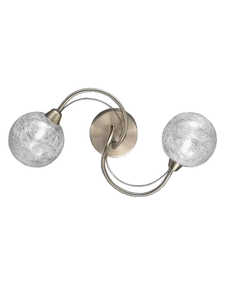 Brick Lane Spiral Double Wall Light Satin Nickel – from Amos Lighting + Home