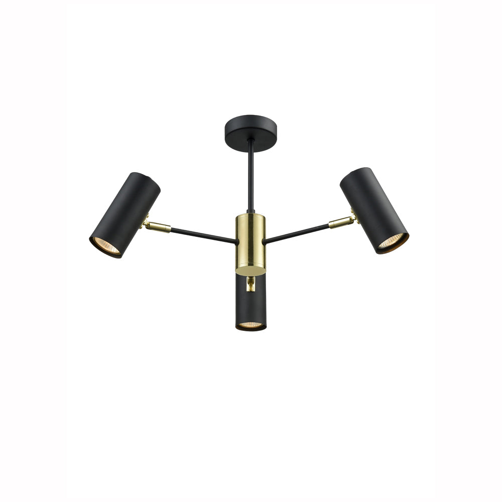 Brick Lane Thackeray 3 Arm Ceiling Spotlight Black – from Amos Lighting + Home