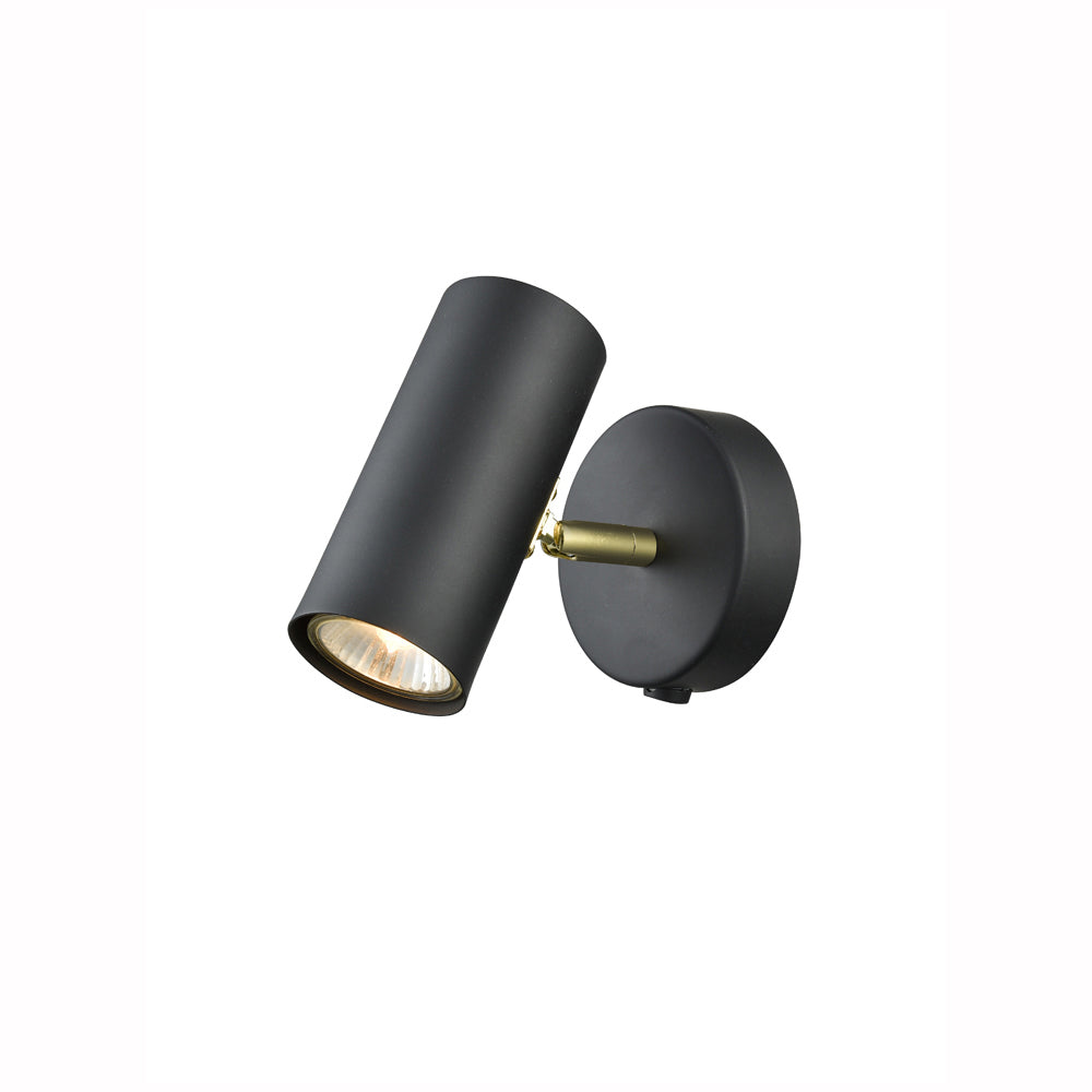 Brick Lane Thackeray Single Spotlight Switched Black – from Amos Lighting + Home