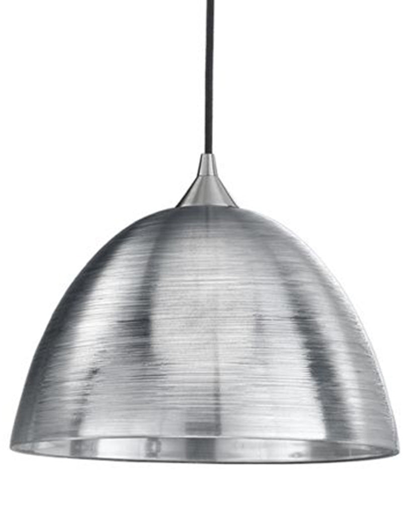 Brick Lane Victor Large Pendant Silver Spun Textured Glass – from Amos Lighting + Home