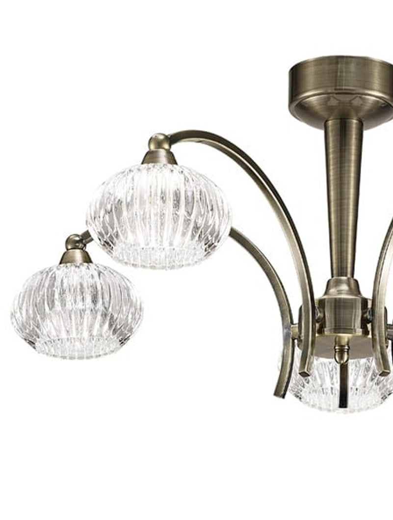 Brick Lane Wave 5lt Semi Flush Ceiling Light Antique Bronze – from Amos Lighting + Home