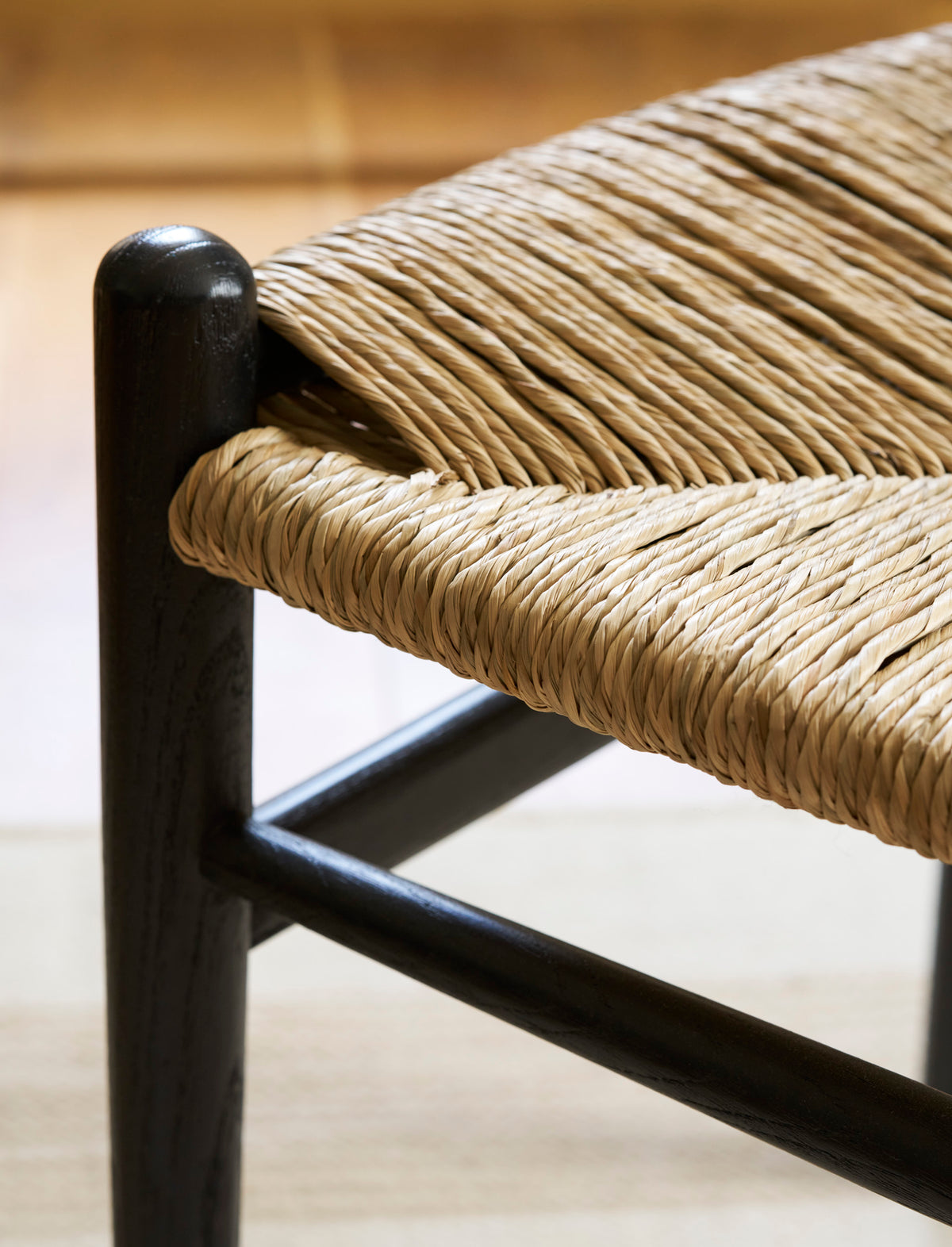 Garden Trading Chilthorne Wishbone Dining Chair Ash Wood, Black, Set of 2