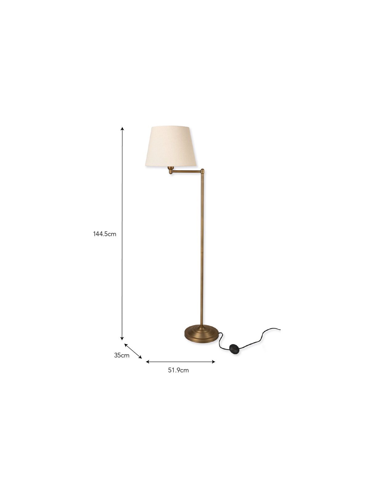 Garden Trading Peartree Floor Lamp Antique Bronze with Shade