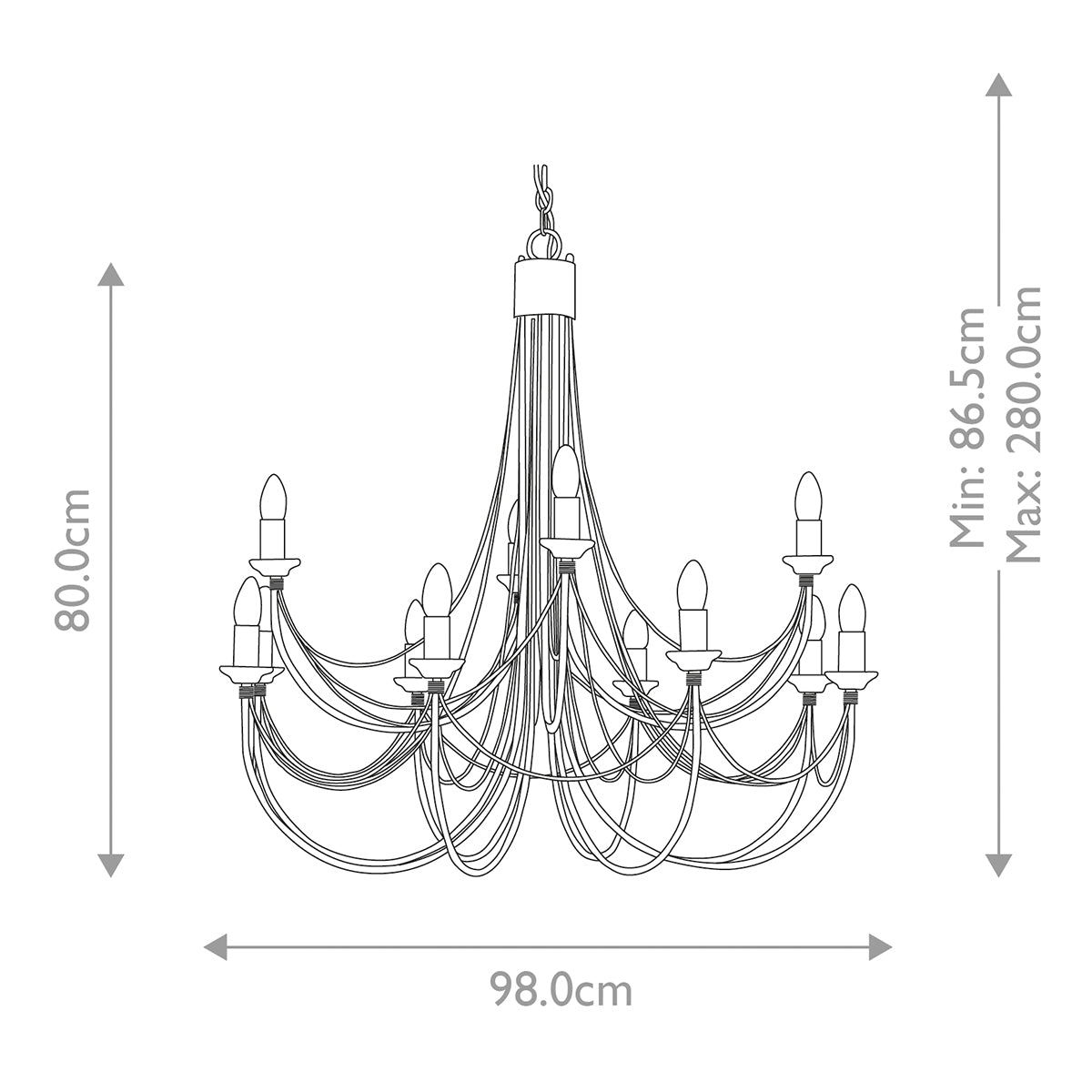 Elstead Carisbrooke 12 Light Chandelier