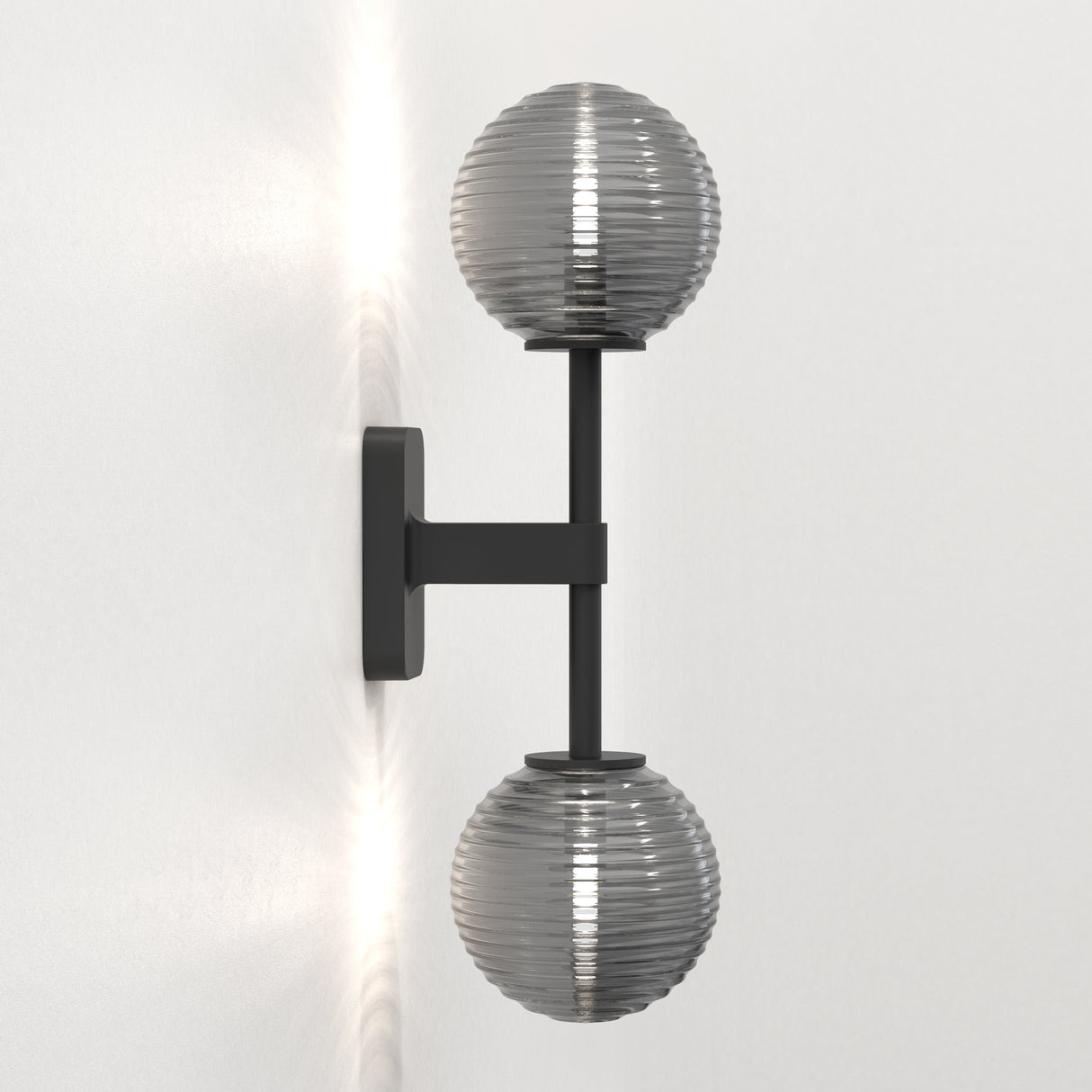 Astro Tacoma Twin Matt Black Bathroom Wall Light
