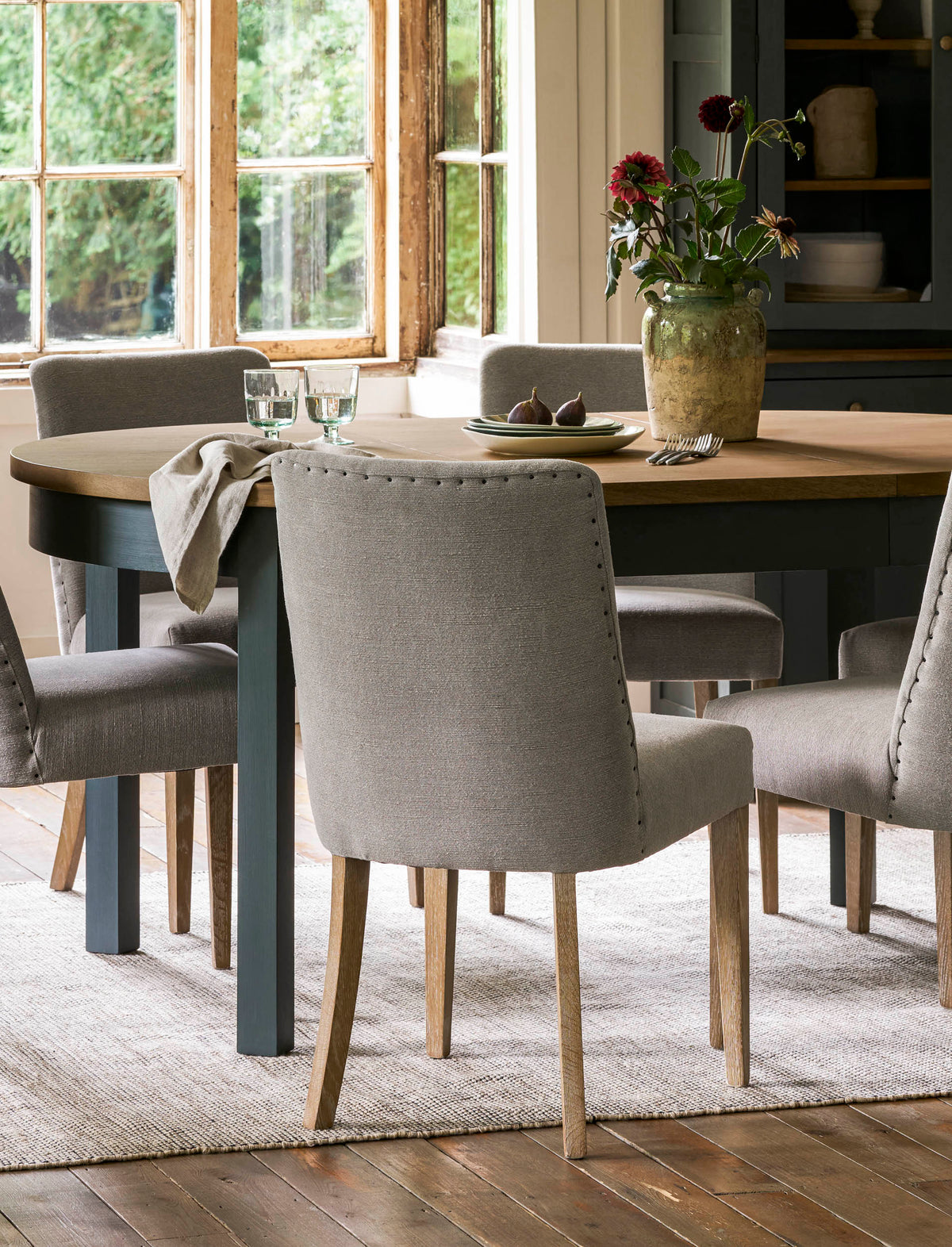 Garden Trading Wraysbury Dining Chair Ash Wood, Grey, Set of 2