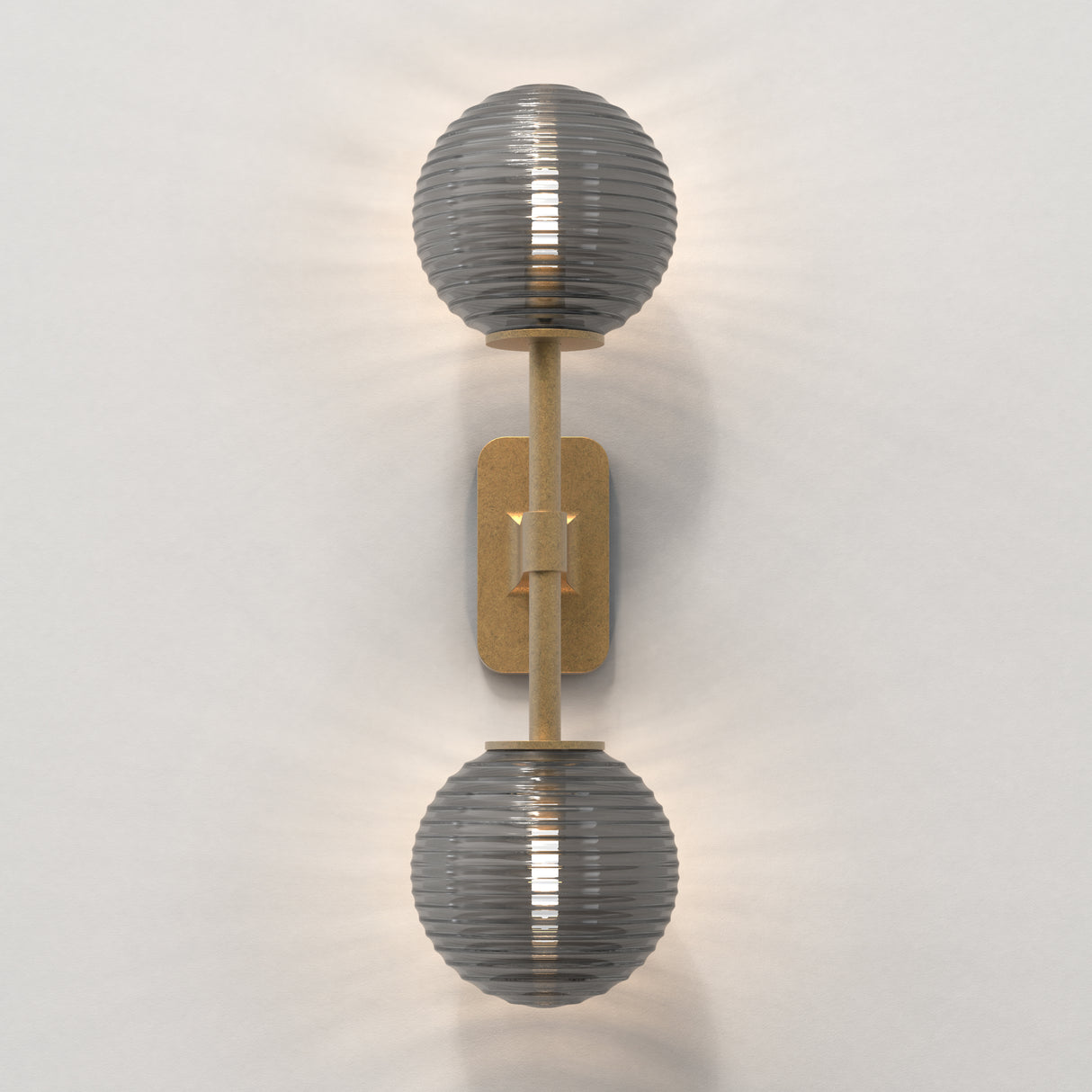 Astro Tacoma Twin Antique Brass Bathroom Wall Light
