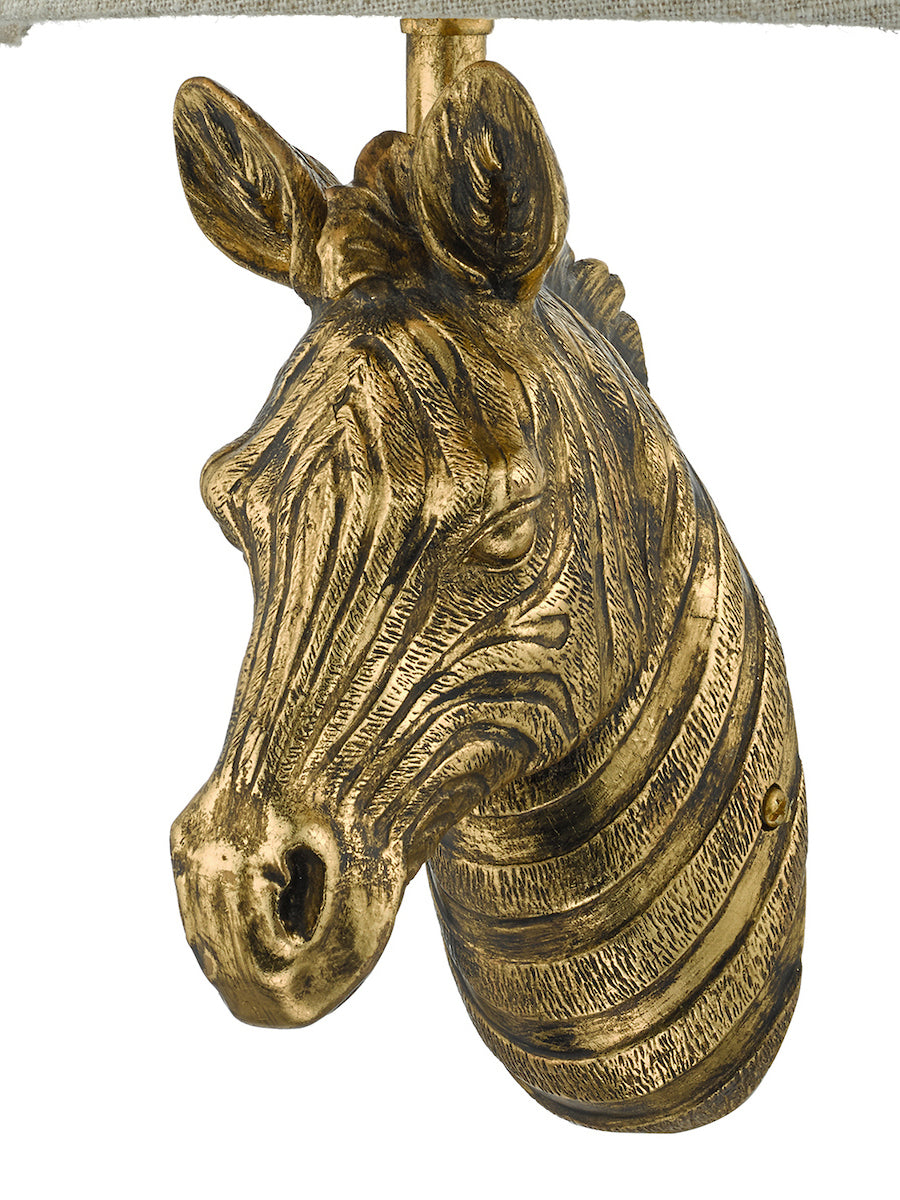 Dar Abby Zebra Wall Light Gold with Natural Linen Shade – from Amos Lighting + Home