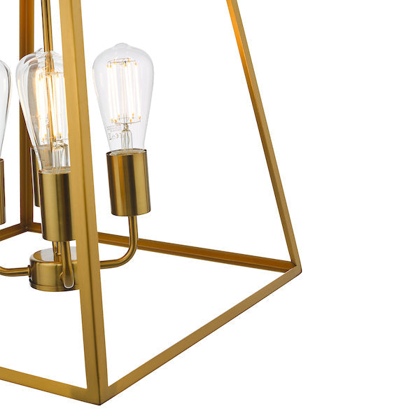 Dar Academy 4 Light Lantern Natural Brass – from Amos Lighting + Home