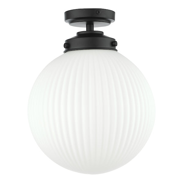 Dar Alrik Flush Bathroom Ceiling Light Matt Black – from Amos Lighting + Home