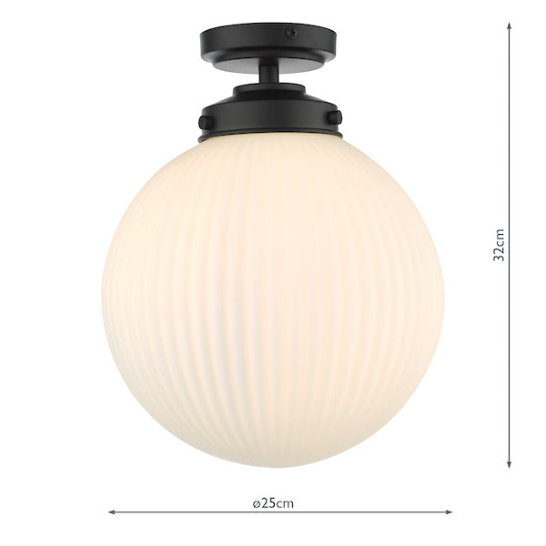 Dar Alrik Flush Bathroom Ceiling Light Matt Black – from Amos Lighting + Home
