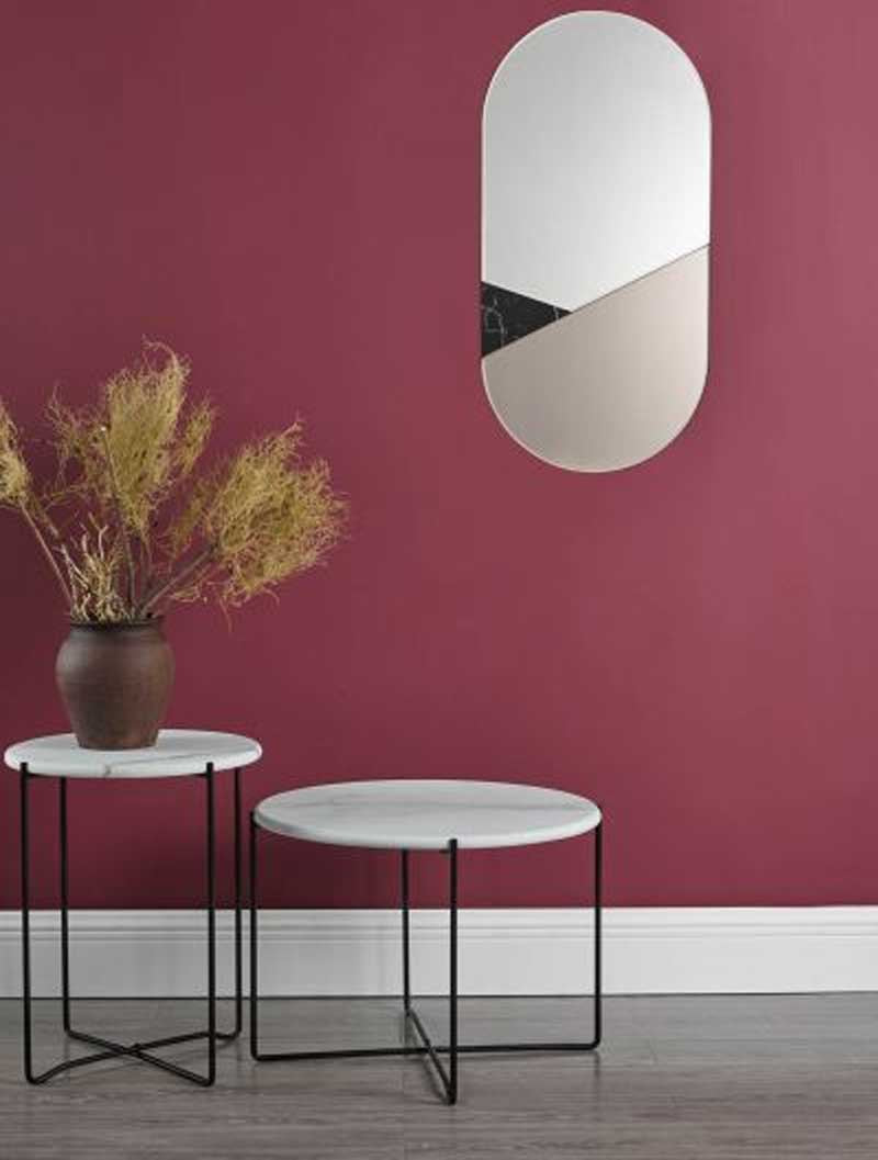 Dar Azzate White Marble Effect Round Side Table – from Amos Lighting + Home