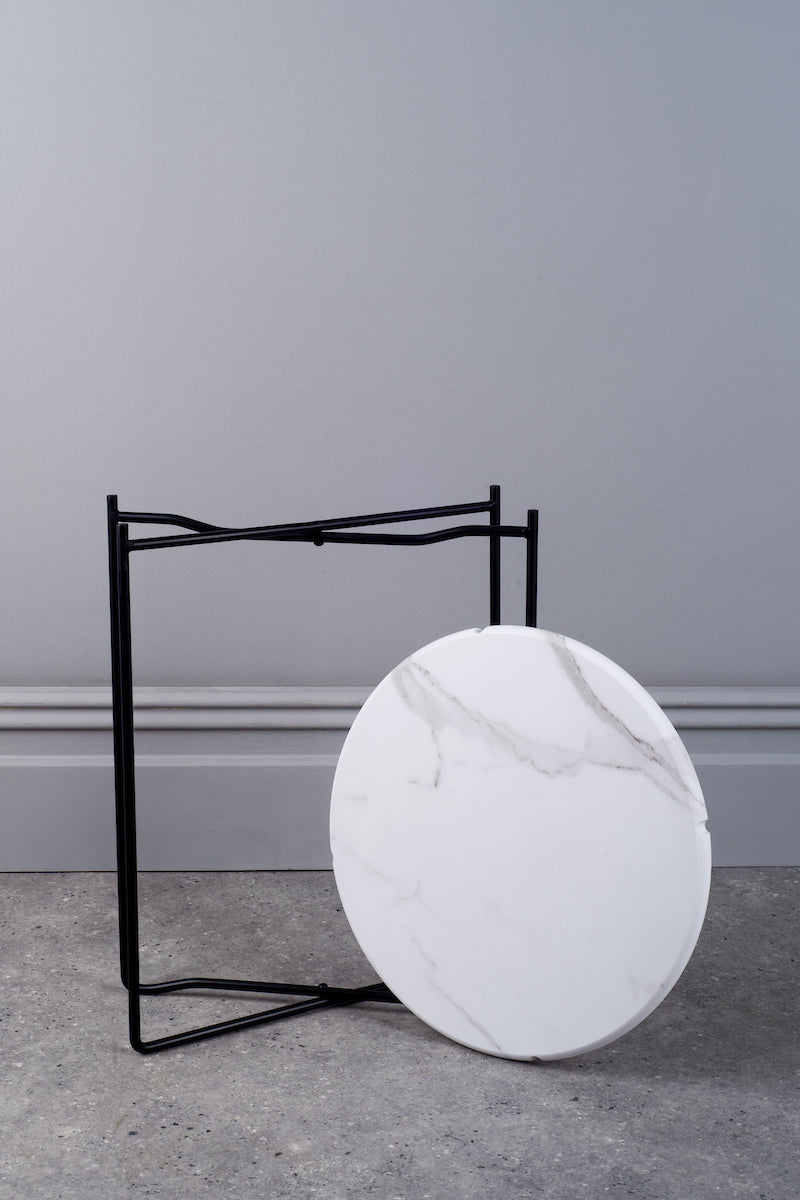 Dar Azzate White Marble Effect Round Side Table – from Amos Lighting + Home