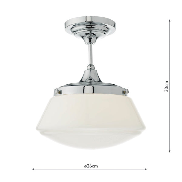 Dar Caden Semi Flush Bathroom Ceiling Light Polished Chrome – from Amos Lighting + Home